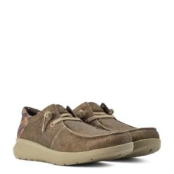 Ariat Men's Hilo Stretch Lace Dark Tan & Rust Aztec Shoe 10040445 -Ariat S22 MNS WEST 10040445 pair