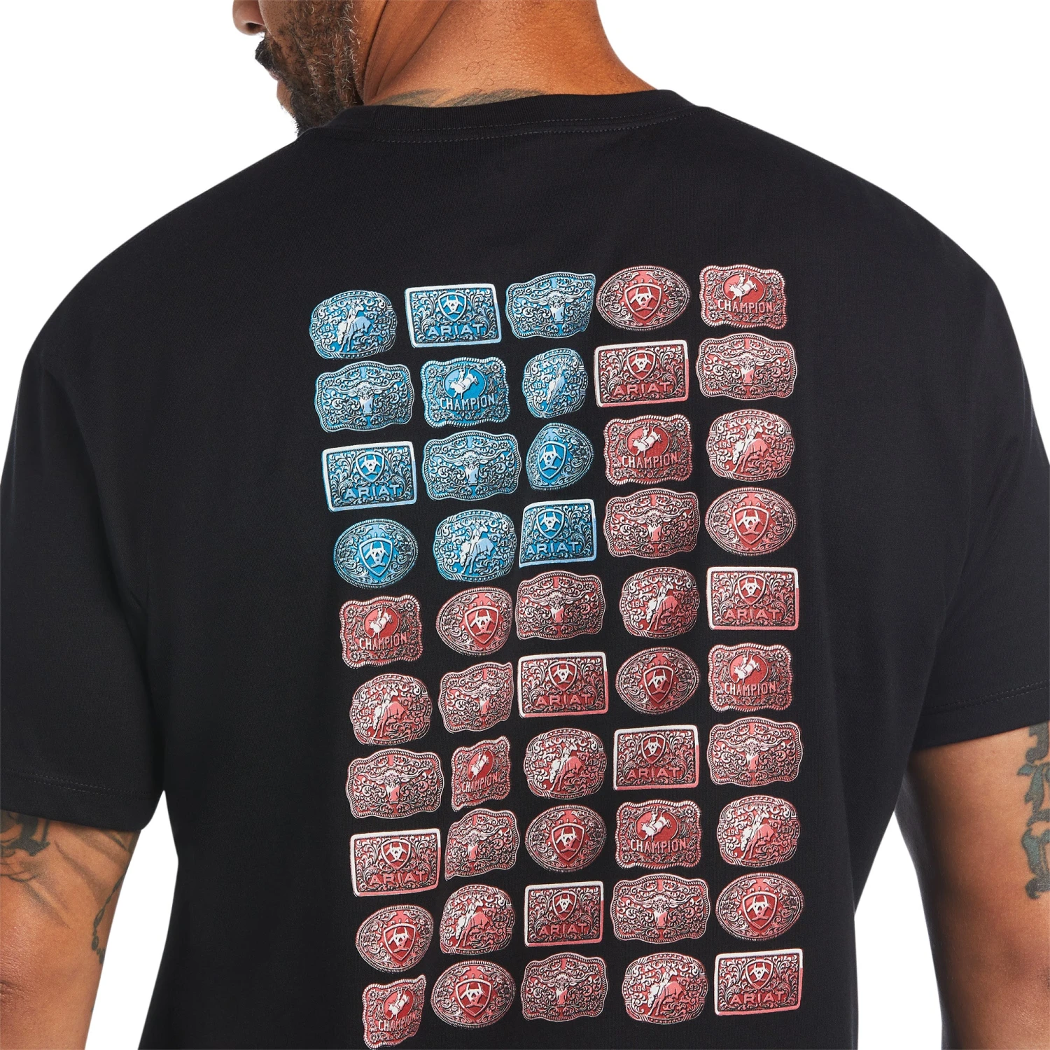 Ariat® Men's Black Buckle Flag Graphic Short Sleeve T-Shirt 10040872 5 Ariat® Men's Black Buckle Flag Graphic Short Sleeve T-Shirt 10040872 - Image 3