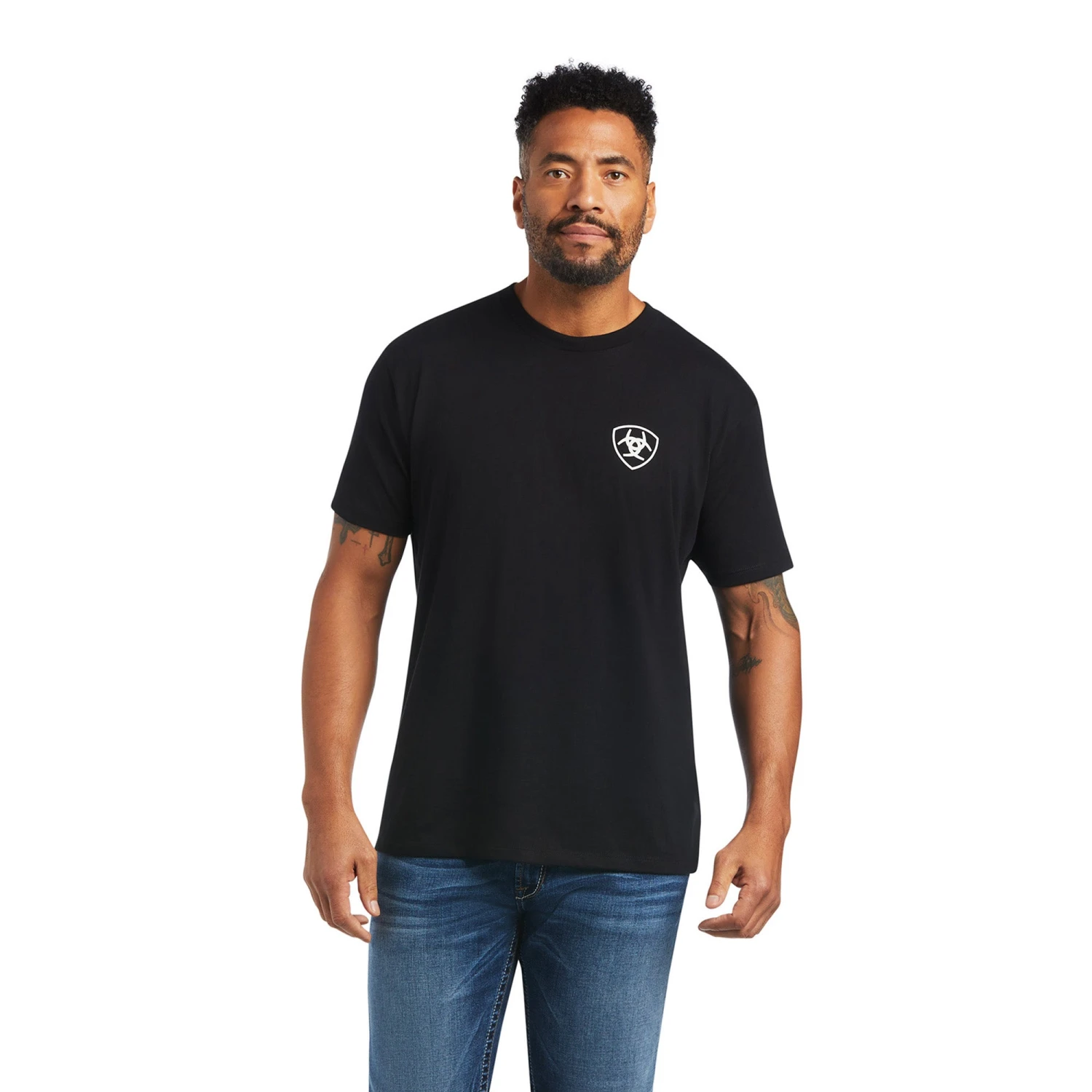 Ariat® Men's Black Buckle Flag Graphic Short Sleeve T-Shirt 10040872 4 Ariat® Men's Black Buckle Flag Graphic Short Sleeve T-Shirt 10040872 - Image 2