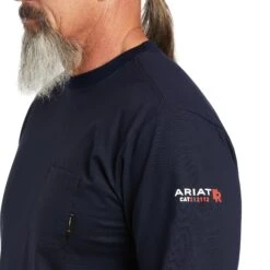 Ariat® Men's FR Stretch Logo Navy USA T-Shirt 10039294 -Ariat S22 MNS WORK 10039294 detail02