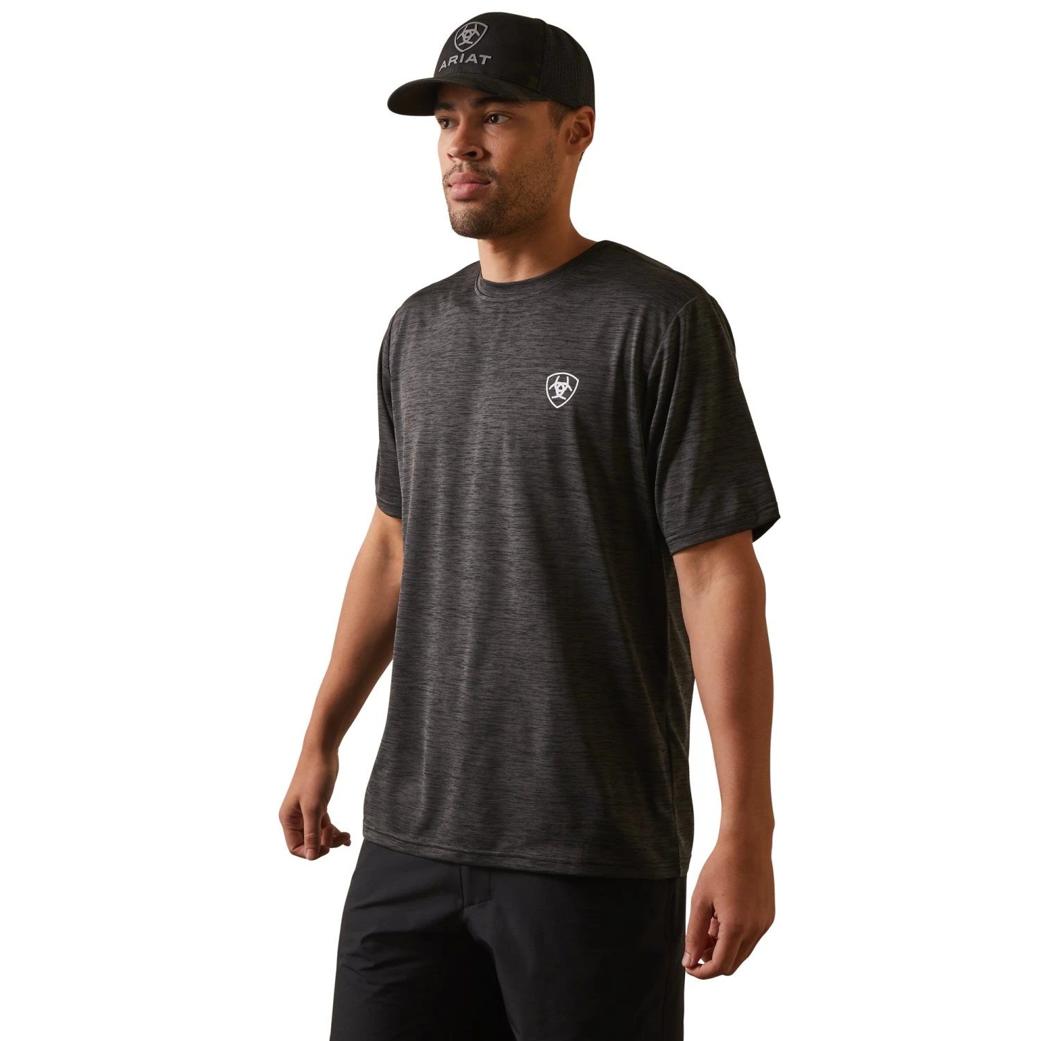 Ariat® Men's Charger Proud Shield Charcoal Heather T-Shirt 10043763 4 Ariat® Men's Charger Proud Shield Charcoal Heather T-Shirt 10043763 - Image 2