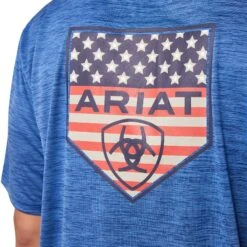 Ariat® Men's Charger Proud Shield Monaco Blue T-Shirt 10043764 -Ariat S23 MNS WEST 10043764 detail02