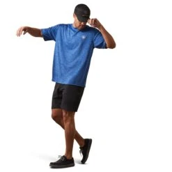 Ariat® Men's Charger Proud Shield Monaco Blue T-Shirt 10043764 -Ariat S23 MNS WEST 10043764 full