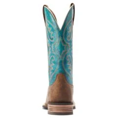 Ariat Men's Ricochet Lightweight Tan & Teal Western Boot 10044568 -Ariat S23 MNS WEST 10044568 heel