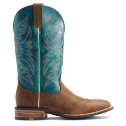 Ariat Men's Ricochet Lightweight Tan & Teal Western Boot 10044568 -Ariat S23 MNS WEST 10044568 side1