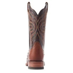 Ariat Men's Broncy Cinnamon Full QuillDark Auburn Western Boots 10044576 -Ariat S23 MNS WEST 10044576 heel
