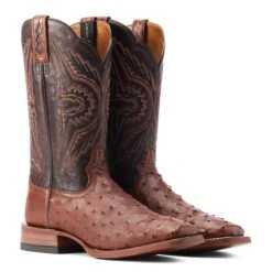 Ariat Men's Broncy Cinnamon Full QuillDark Auburn Western Boots 10044576 -Ariat S23 MNS WEST 10044576 pair