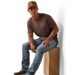 Ariat® Men's Farm Truck Brown Heather Graphic T-Shirt 10044768 -Ariat S23 MNS WEST 10044768 full