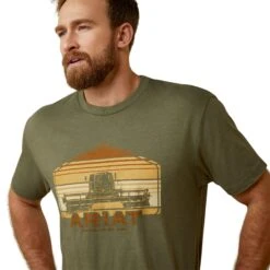 Ariat® Men's Combine Military Heather Green T-Shirt 10045277 -Ariat S23 MNS WEST 10045277 detail01