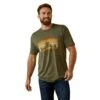 Ariat® Men's Combine Military Heather Green T-Shirt 10045277 -Ariat S23 MNS WEST 10045277 front