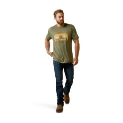 Ariat® Men's Combine Military Heather Green T-Shirt 10045277 -Ariat S23 MNS WEST 10045277 full