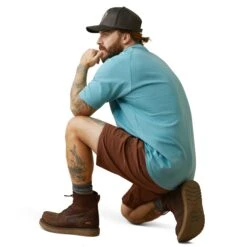 Ariat® Men's Rebar Cotton Strong™ Heather Blue T-Shirt 10043485 -Ariat S23 MNS WORK 10043485 back