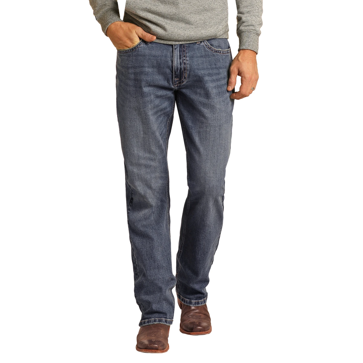 Rock & Roll Hooey Men's Double Barrel Stackable Bootcut Jeans HYMDTBR0KZ 4 Rock & Roll Hooey Men's Double Barrel Stackable Bootcut Jeans HYMDTBR0KZ - Image 2