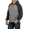 Cinch Men's Raglan Fleece Vintage Grey Sweatshirt Hoodie MWK1217007 -Ariat mwk1217007 603 detail