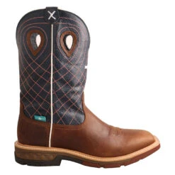 Twisted X Men's Mocha & Navy Ally Toe H2O Work Boots MXBAW01 -Ariat mxbaw01 nright
