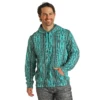 Rock & Roll Denim Men's Aztec Printed Aqua Hoodie RRMT94R11U-38 -Ariat rrmt94r11u