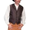 Scully Men's Paisley Brown Button Front Vest RW093-BRN -Ariat rw093 brn
