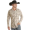 Rock & Roll Men's Aztec Poplin Rodeo Print Snap Shirt RRMSOSRZ11-12 -Ariat rz11 12