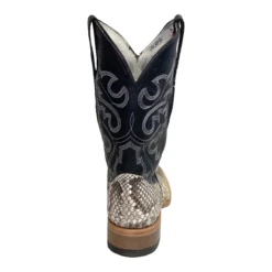 Cowtown Men's Natural Reticulas Python Square Toe Boots Q809 -Ariat whiteback2