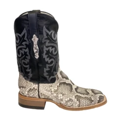 Cowtown Men's Natural Reticulas Python Square Toe Boots Q809 -Ariat whiteside2