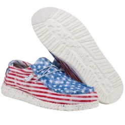 Hey Dude Men's Wally Stars N Stripes Shoes 150202699 9 Hey Dude Men's Wally Stars N Stripes Shoes 150202699 -Ariat xgdfh